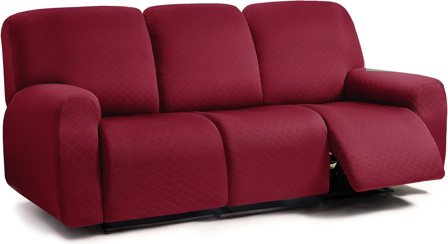 ULTICOR Squared Jacquard Design Recliner Sofa Covers for 3 Seater