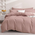 JELLYMONI Boho Striped Duvet Cover Set in Smokey Pink 90in
