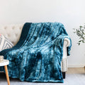 Super Soft Faux Fur Sherpa Blanket Twin Size Dark Blue - Cozy Throw