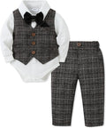 Baby Boy Gentleman Suit 4PCS Cotton Toddler Outfit - Classic Set