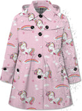 Girls Hooded Waterproof Rain Jacket Lightweight Trench Coat - 2-14