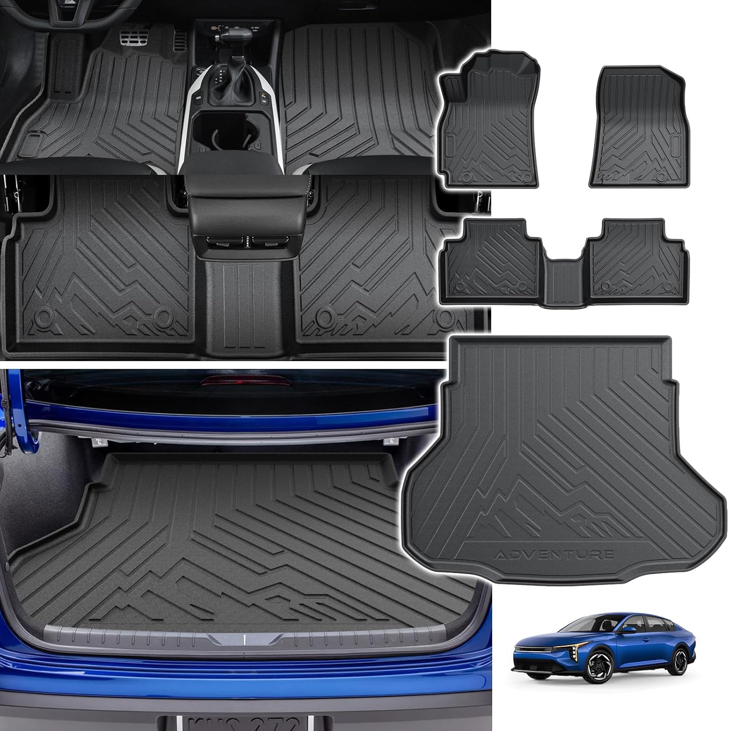 Custom Fit Powerty Floor Mats for Kia K4 2025 2026 Full Set
