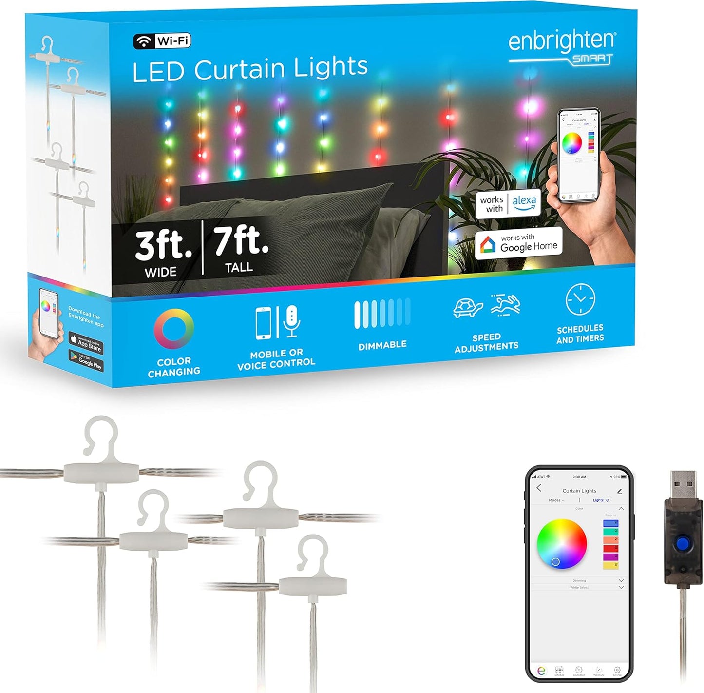 ENBRIGHTEN Smart Color-Changing Curtain Lights