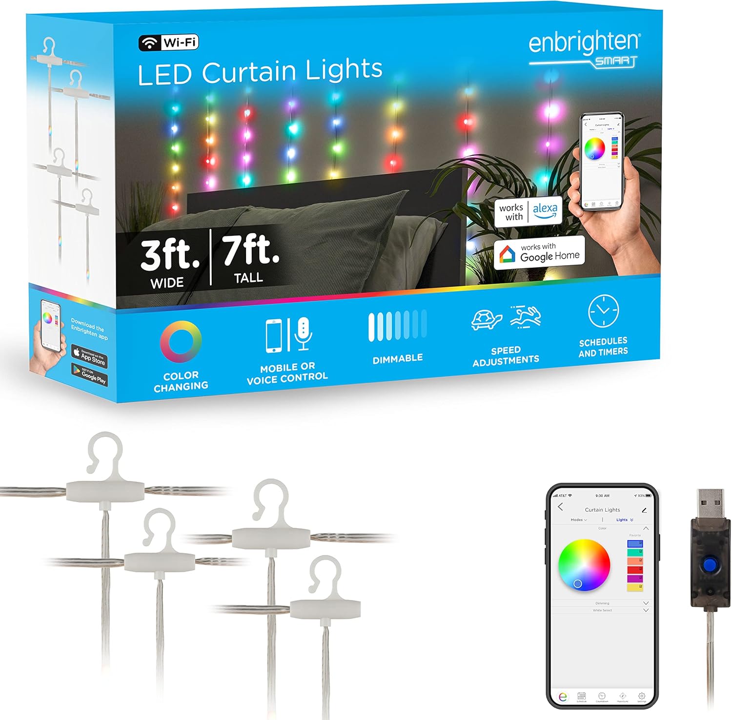 ENBRIGHTEN Smart Color-Changing Curtain Lights