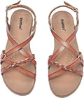 Veittes Women's Flat Slide Sandals - Comfortable Adjustable Summer