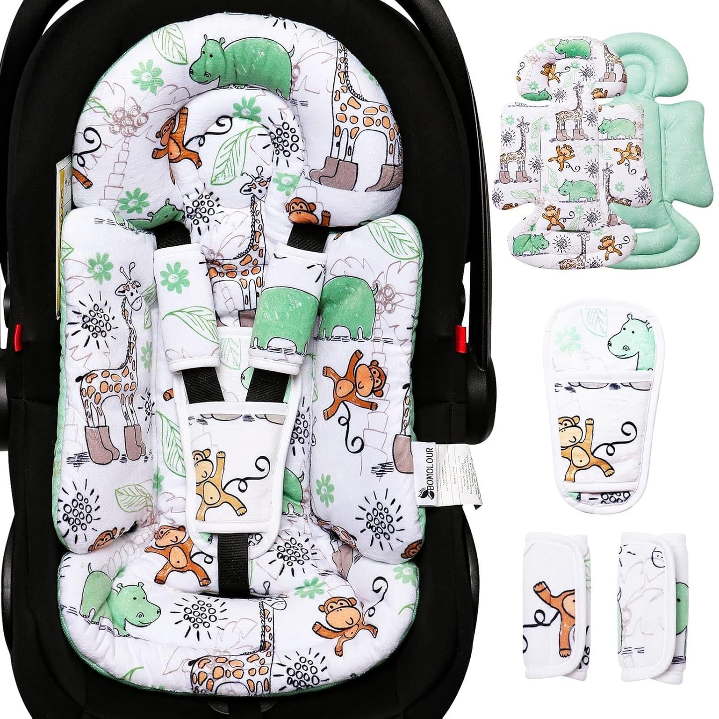 2-in-1 Infant Car Seat Cushion - Enhanced Head Support