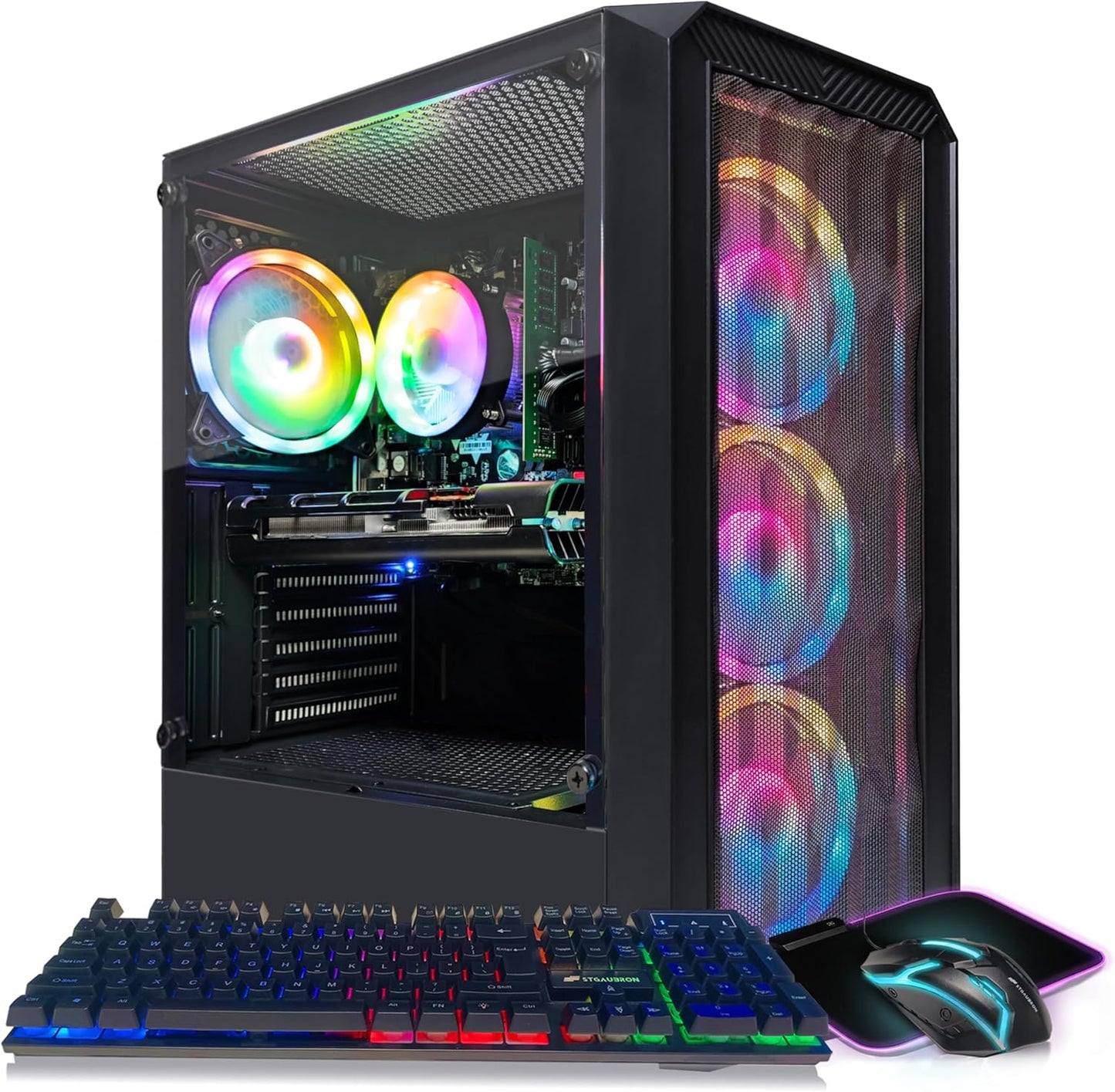 STGAubron Gaming PC: Radeon RX 5700, Intel Core i5, 1T SSD, RGB Fans