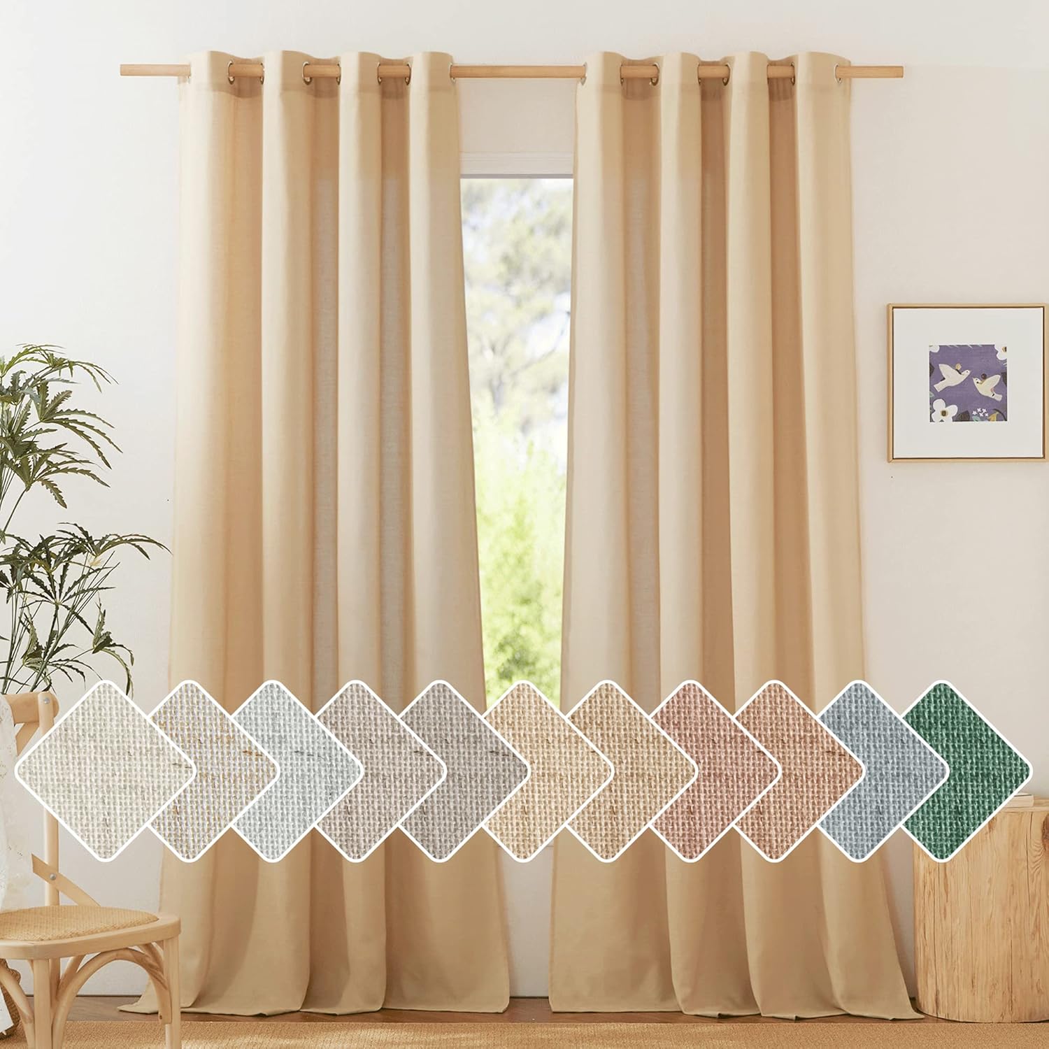 NICETOWN Linen Burlap Curtains for Stylish Home Decor