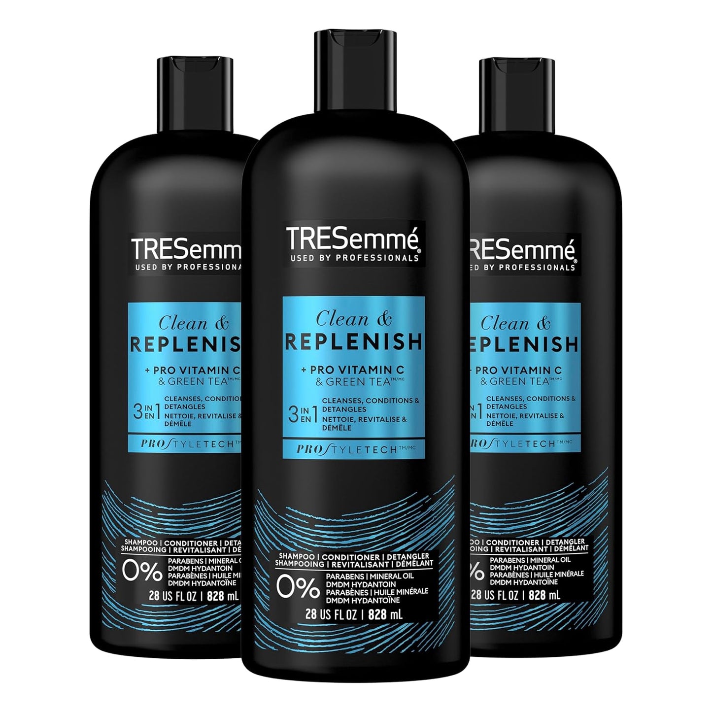 TRESemm 3-in-1 Cleanse, Condition & Detangle Pack - Pro Vitamin C & Green Tea, 28 oz