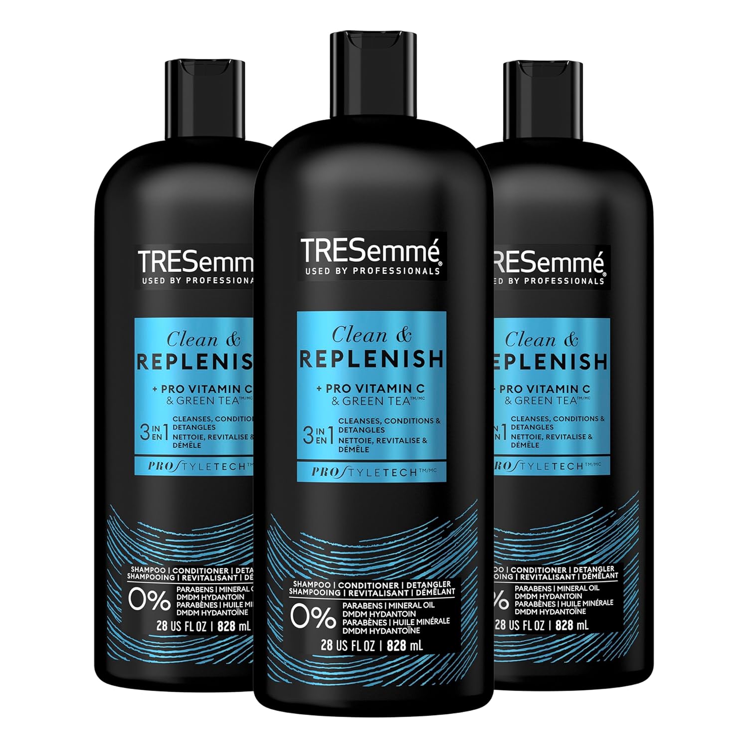TRESemm 3-in-1 Cleanse, Condition & Detangle Pack - Pro Vitamin C & Green Tea, 28 oz