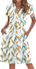 AUSELILY Womens Summer Dresses 2025 V Neck Floral Sundress Clothing