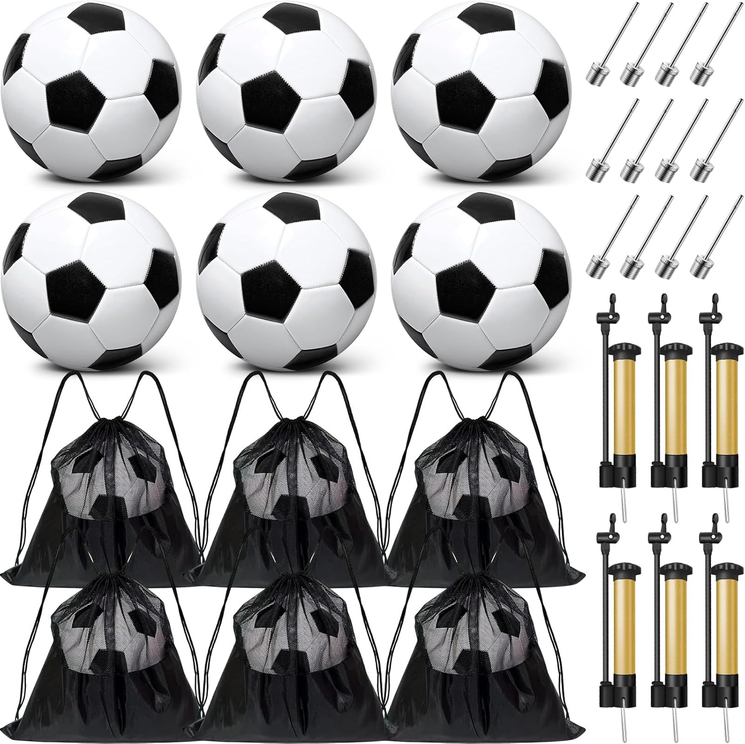 6 Pack Operation Deflated Christmas Soccer Balls with Pump