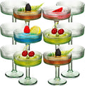 12 Pcs Ribbed Vintage Coupe Glasses 7 oz Martini Glasses - Elegant