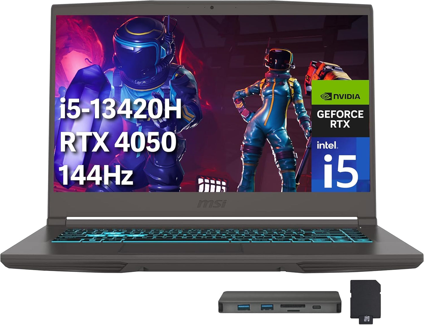 MSI Thin 15 15.6 FHD 144Hz Gaming Laptop with Docking Station