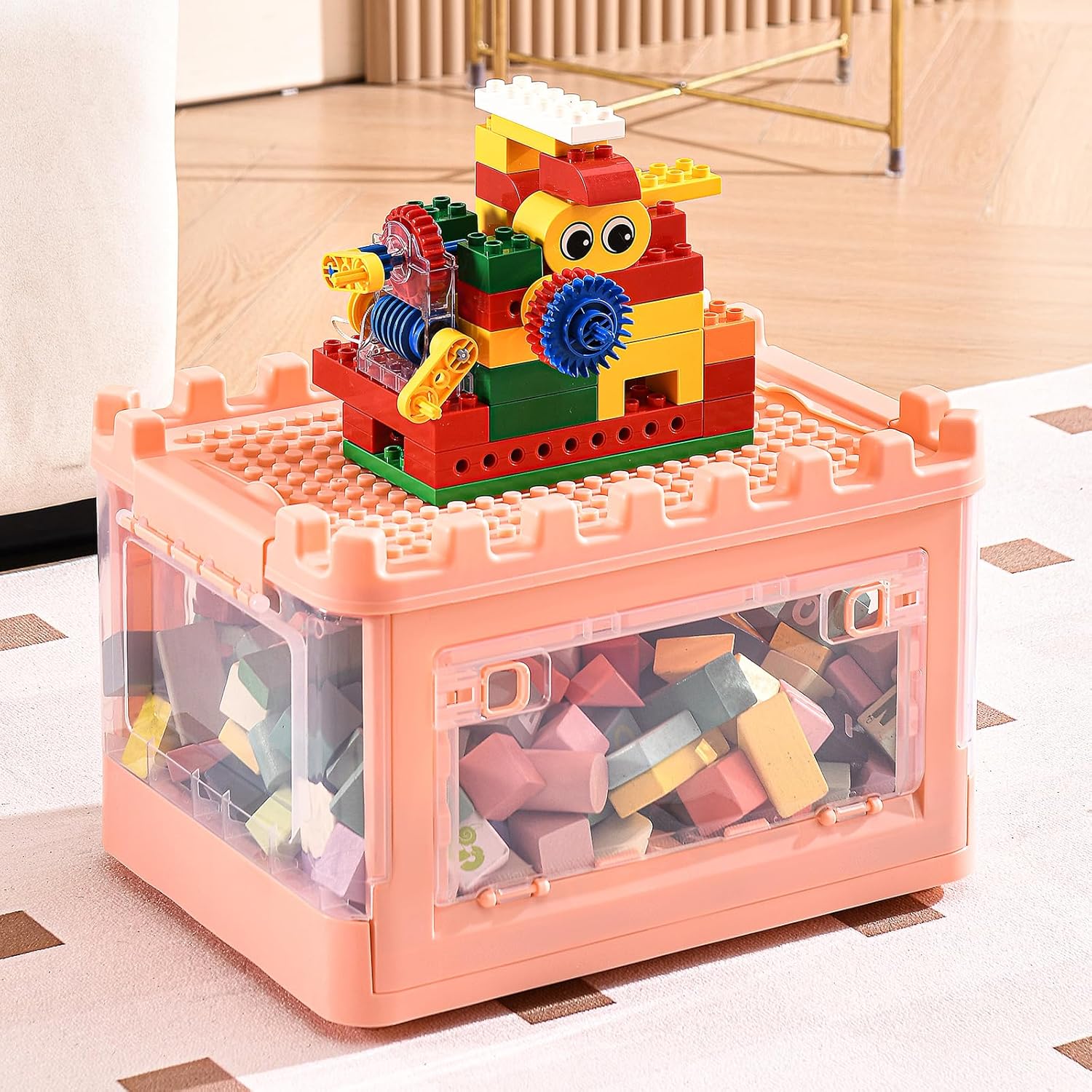 Lego Duplo Storage Box for Kids with Creative Baseplate Lids