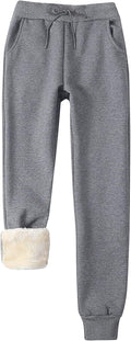 Gihuo Women's Winter Fleece Pants Sherpa Lined Joggers - Cozy Warm Fit