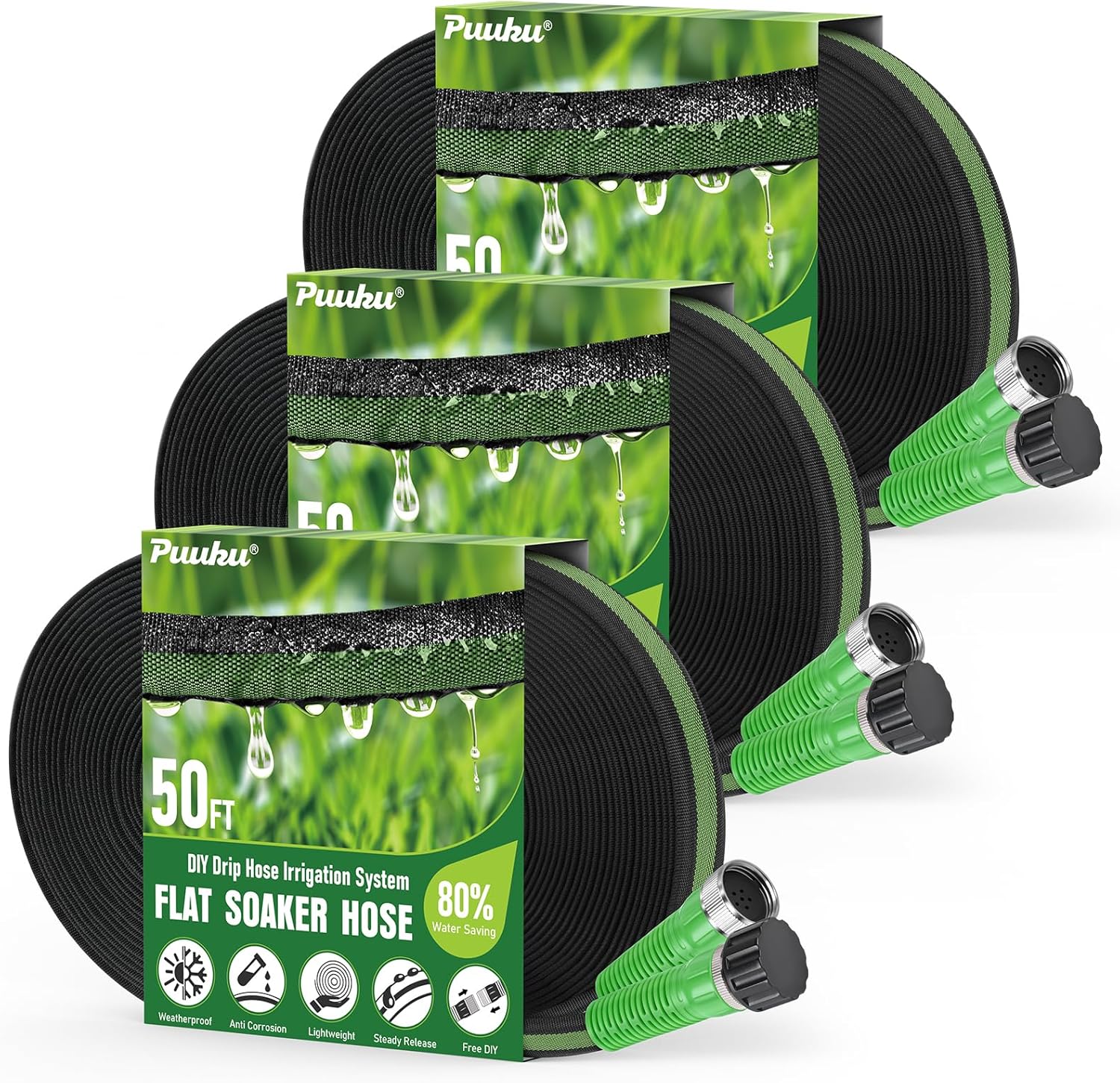150FT Flat Soaker Hose for Efficient Drip Irrigation and Watering