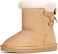 Toddlers Little Girls Glitter Winter Boots with Bow - Warm Fit