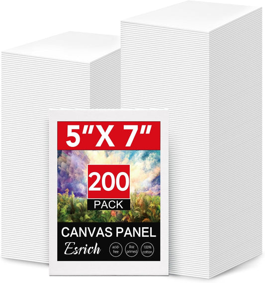 ESRICH 200 Pack 5x7 Inch Mini Canvases for All Painting Needs