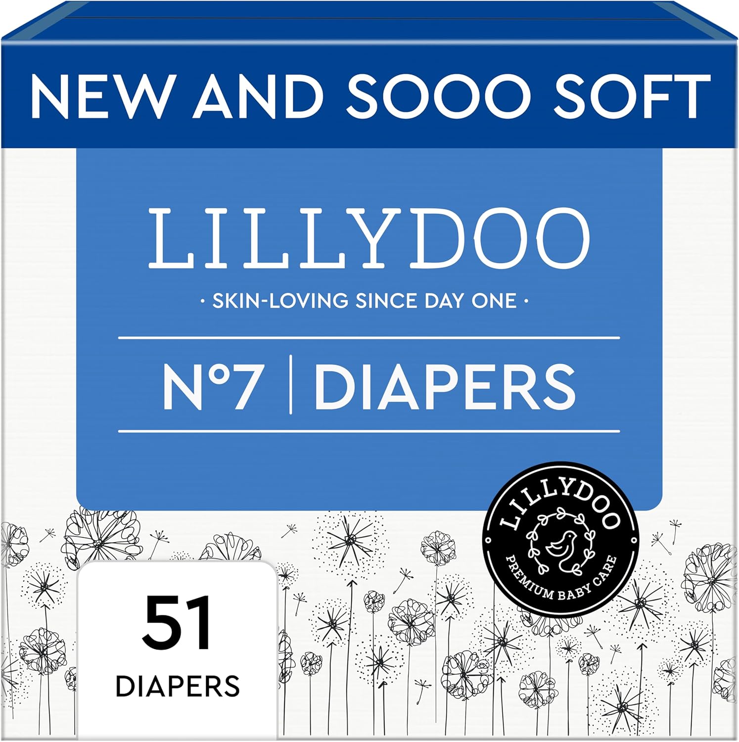 Baby Diapers Size 7 by LILLYDOO - Soft, Absorbent, Leak-Free
