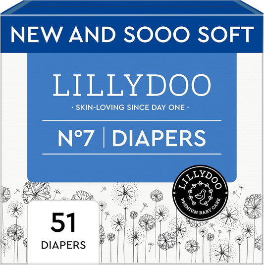 Baby Diapers Size 7 by LILLYDOO - Soft, Absorbent, Leak-Free
