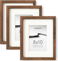 8x10 Picture Frame Set of 3 - Natural Walnut Wood Collage Frames