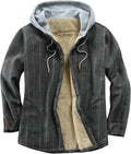 Men's Cotton Plaid Shirts Jacket Fleece Lined Flannel