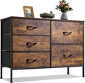 WLIVE Dresser for Bedroom with 5 Drawers and Rustic Design