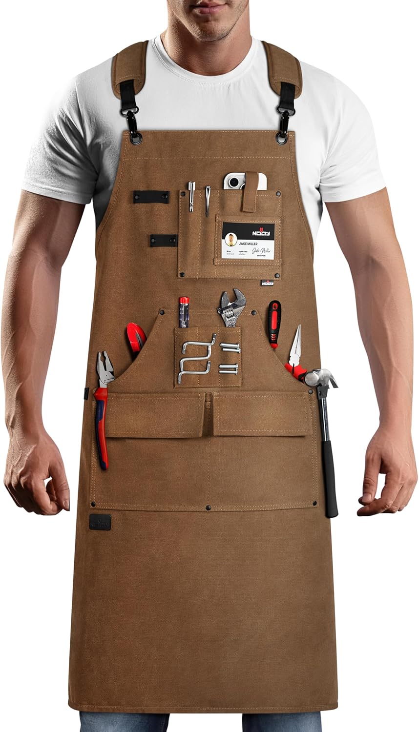 NoCry Woodworking Apron for Men with Reinforced Pockets