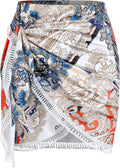 Slit Skirt for Women Boho Print Tie Side Wrap Tassel - Beach Ready
