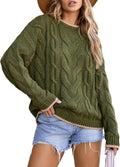 EVALESS Color Block Crewneck Sweater - Cozy Oversized Knit