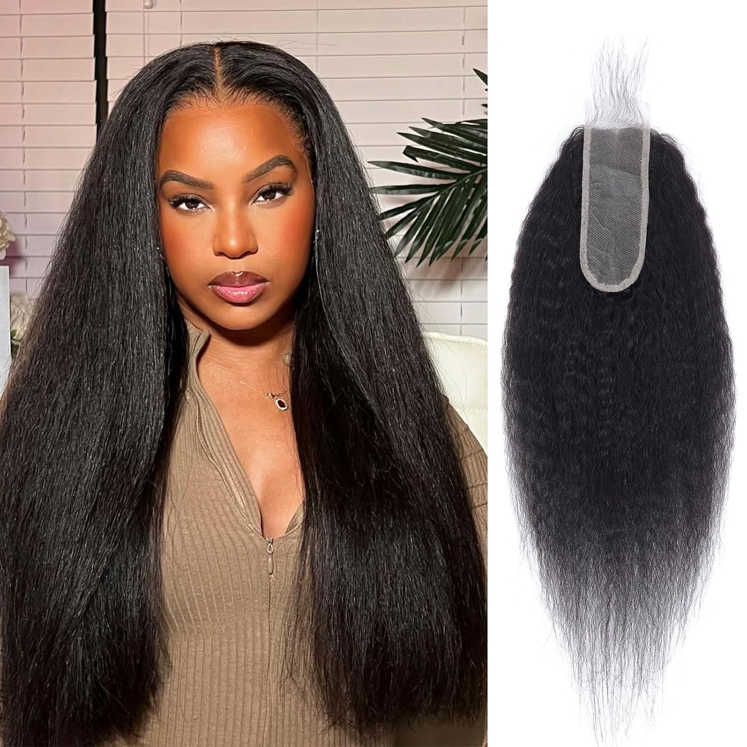 Kinky Straight Closure 2x6 HD Lace for Natural Black Hair