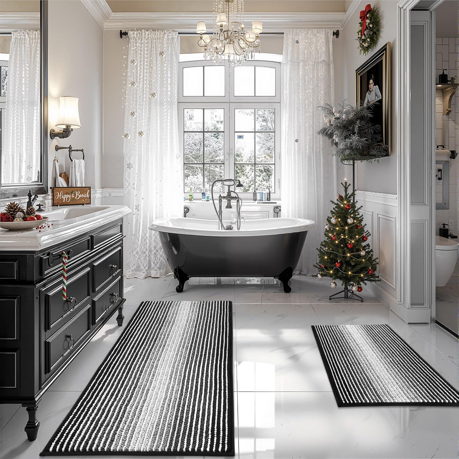 BSICPRO Bathroom Rugs and Mats Set for Soft Shaggy Comfort