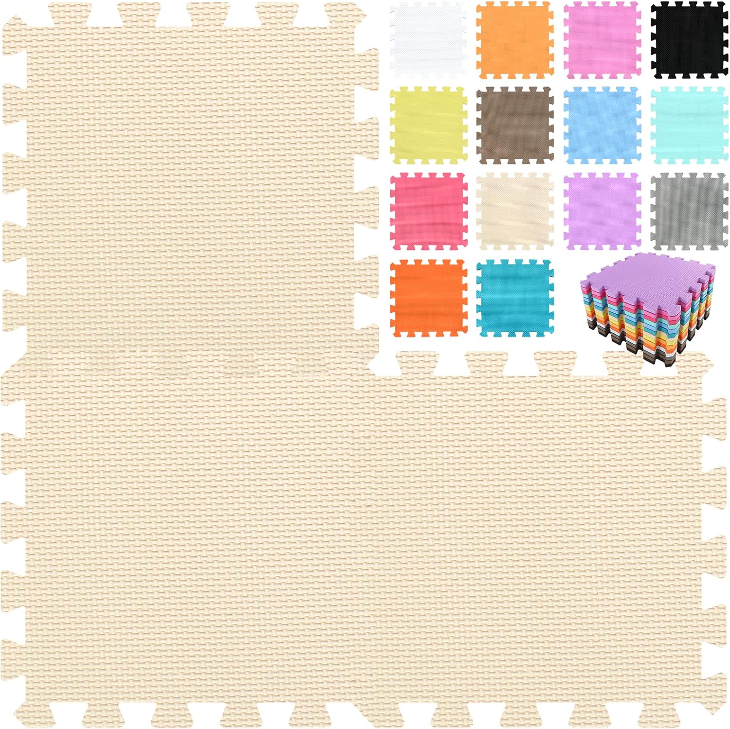 qqpp EVA Rubber 18 Tiles Interlocking Puzzle Foam Floor Mats