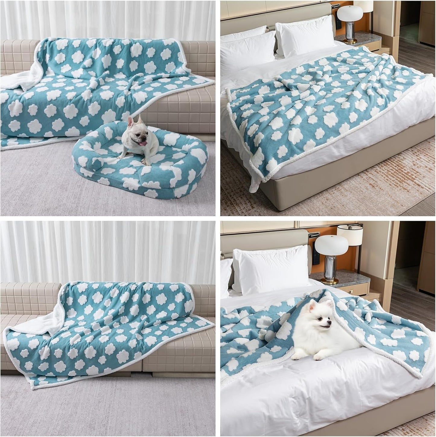 Blue Waterproof Pet Blanket for Dogs and Cats - Stylish Design
