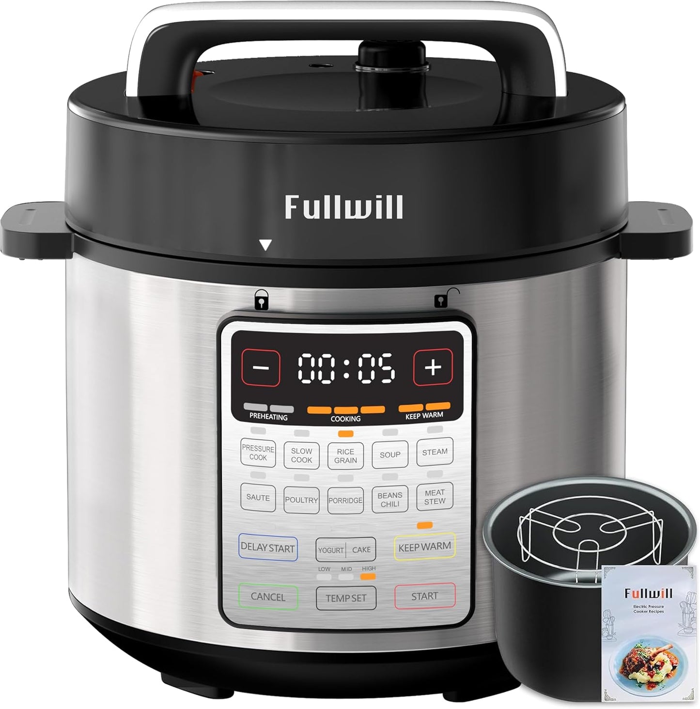Fullwill Electric Pressure Cooker 6qt - 9-in-1 Multi-Functional