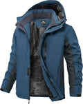 Mens Winter Snow Jacket Waterproof Ski Jackets - Insulated Fleece Hood
