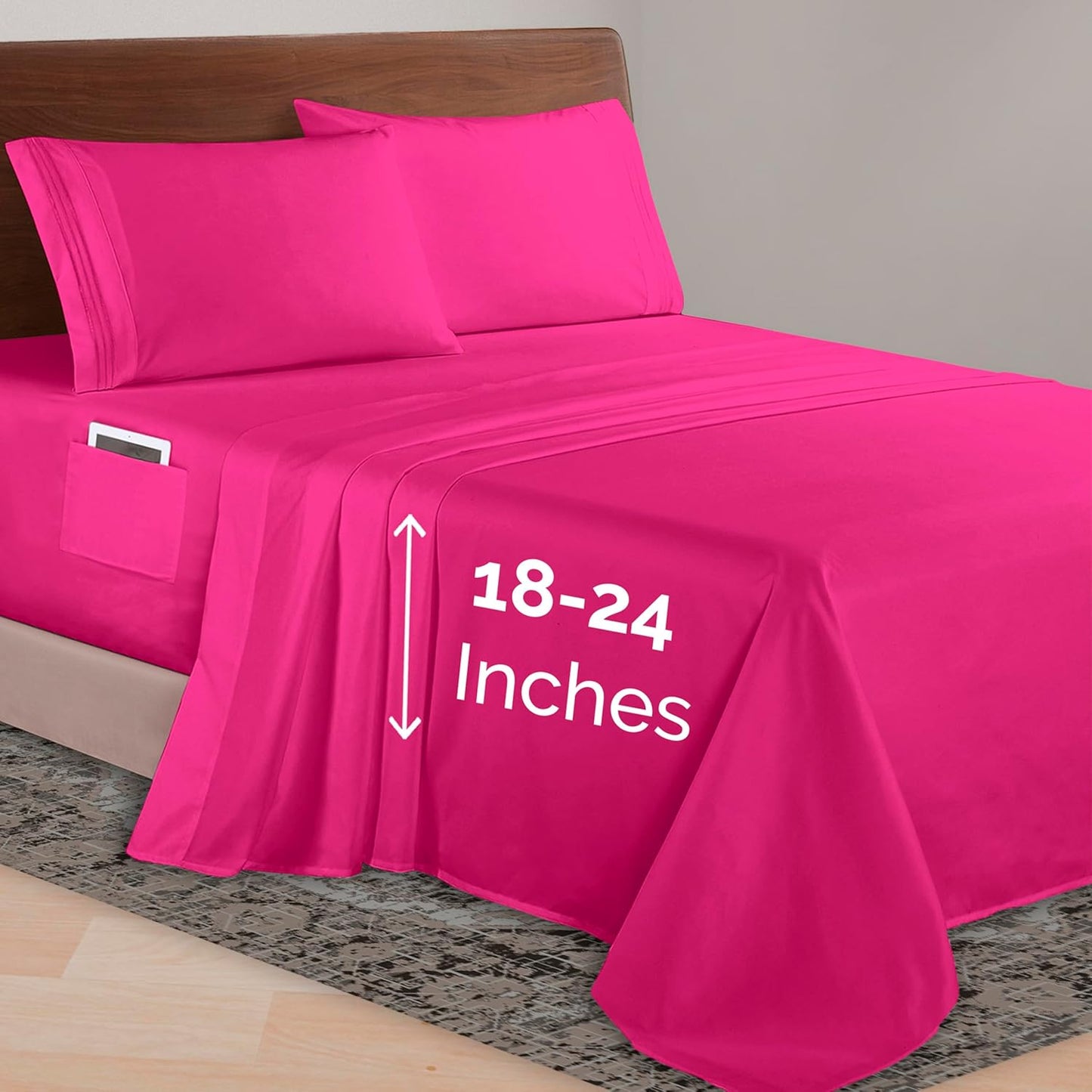 Elegant Comfort Luxurious Microfiber 4-Piece Sheet Set King Size