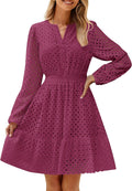 ZESICA Women's Long Sleeve Mini Dress with Ruffle Design