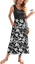 Women's Summer Maxi Dress Sleeveless Tropical Sundress - Flowy Comfort