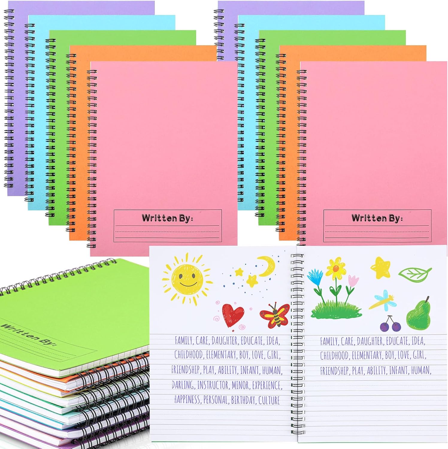 Henoyso 20 Pcs Primary Composition Notebooks for Kids K-2