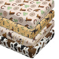 VitalCozy 4 Pcs Western Cowboy Crib Sheet Set for Babies