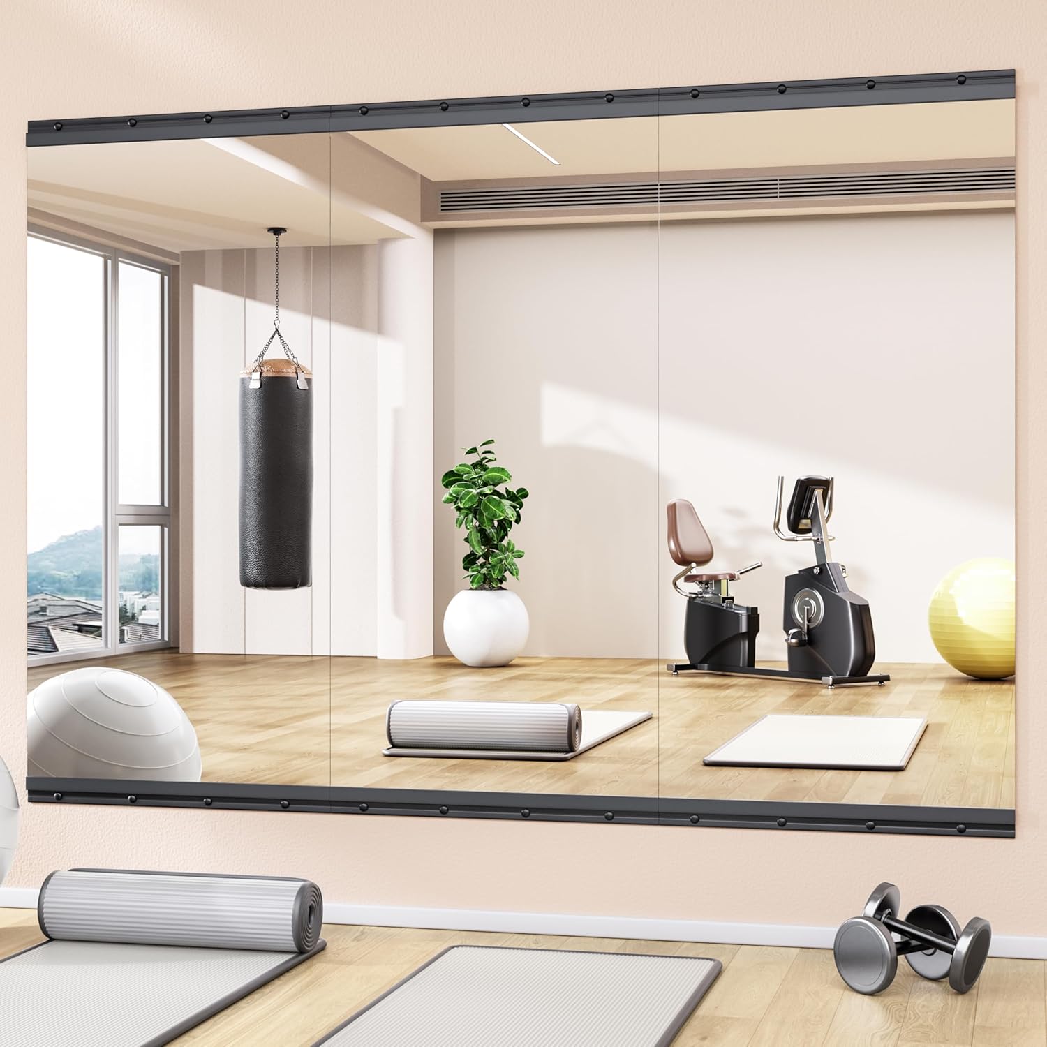 Hasipu 3 Pcs 48ft'x24ft' Full Length Wall Mounted Gym Mirror