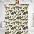 Fish Themed Throw Blanket - Plush 50in x 60in Cozy Flannel
