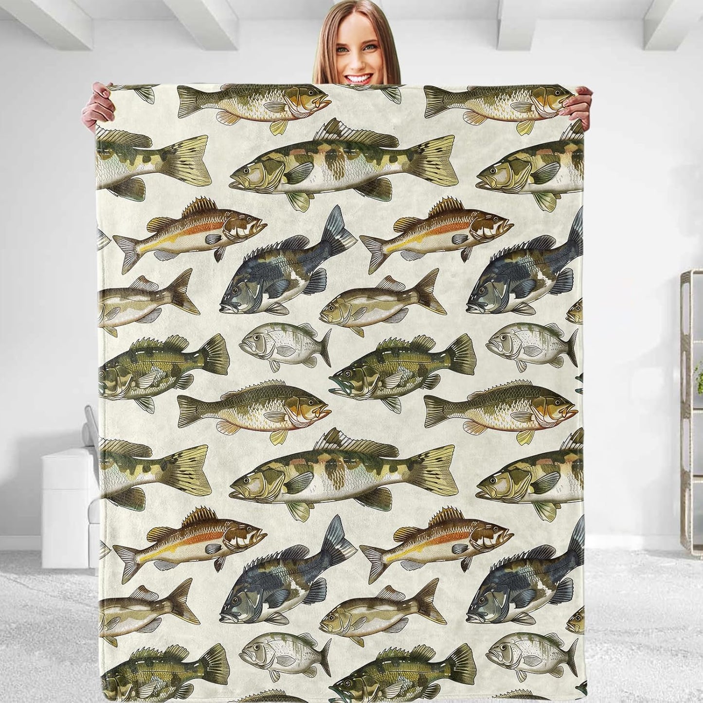 Fish-Themed Plush Blanket - Cozy & Lightweight