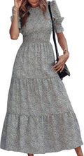 Women Casual Summer Maxi Dress 2025 - Smocked Boho Flowy