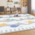 Extra Large 79x71 Foldable Baby Play Mat - Whales Design