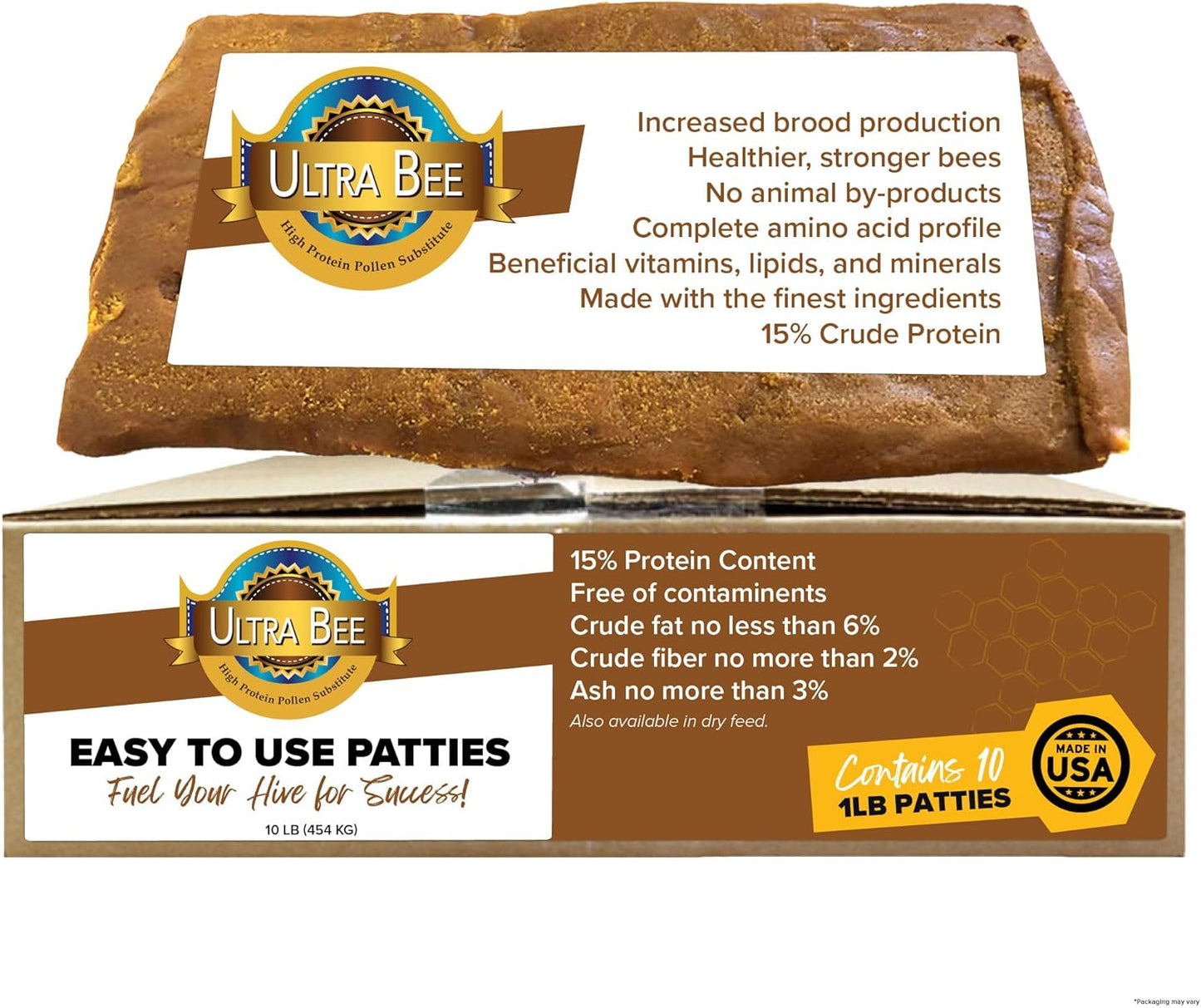 Mann Lake Ultra Bee Pollen Substitute Patties for Healthy Colonies