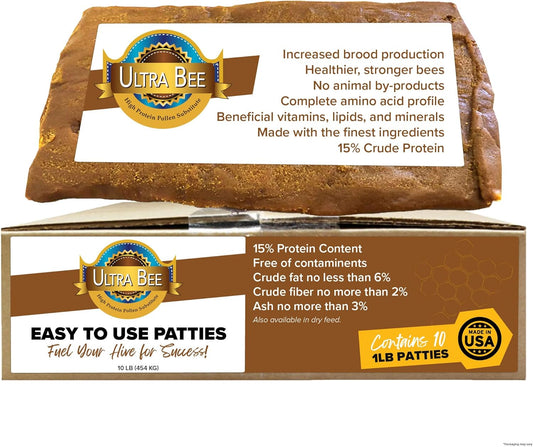 Mann Lake Ultra Bee Pollen Substitute Patties for Healthy Colonies