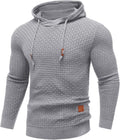 COOFANDY Mens Hooded Waffle Knit Sweatshirt - Slim Casual Fit